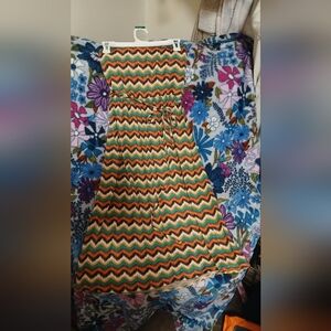 Maurices Colorful Strapless Zigzag Dress